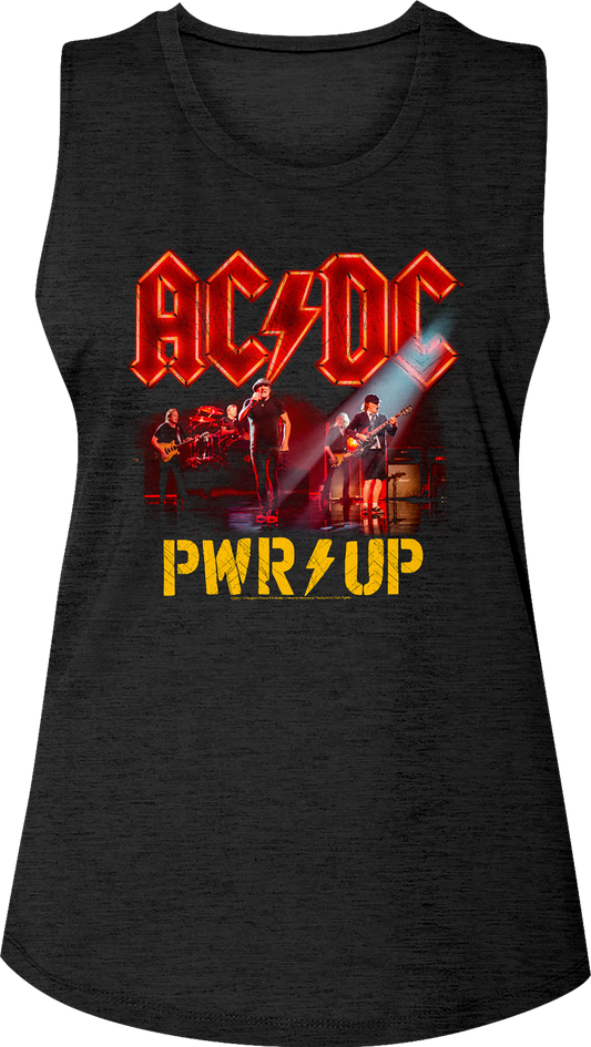 Ladies PWR UP Band Photo ACDC Sleeveless Shirt