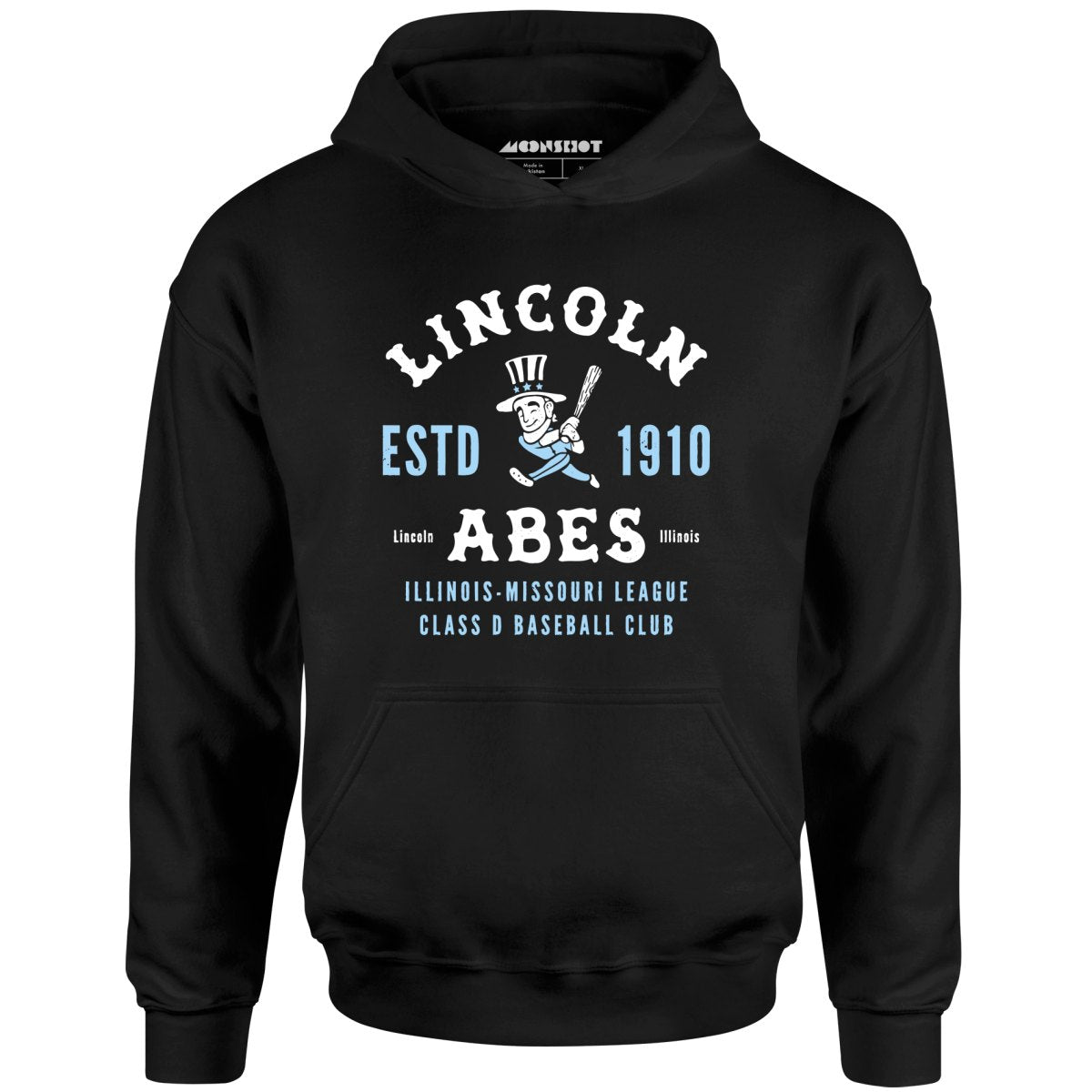 Lincoln Abes - Illinois - Vintage Defunct Baseball Teams - Unisex Hoodie