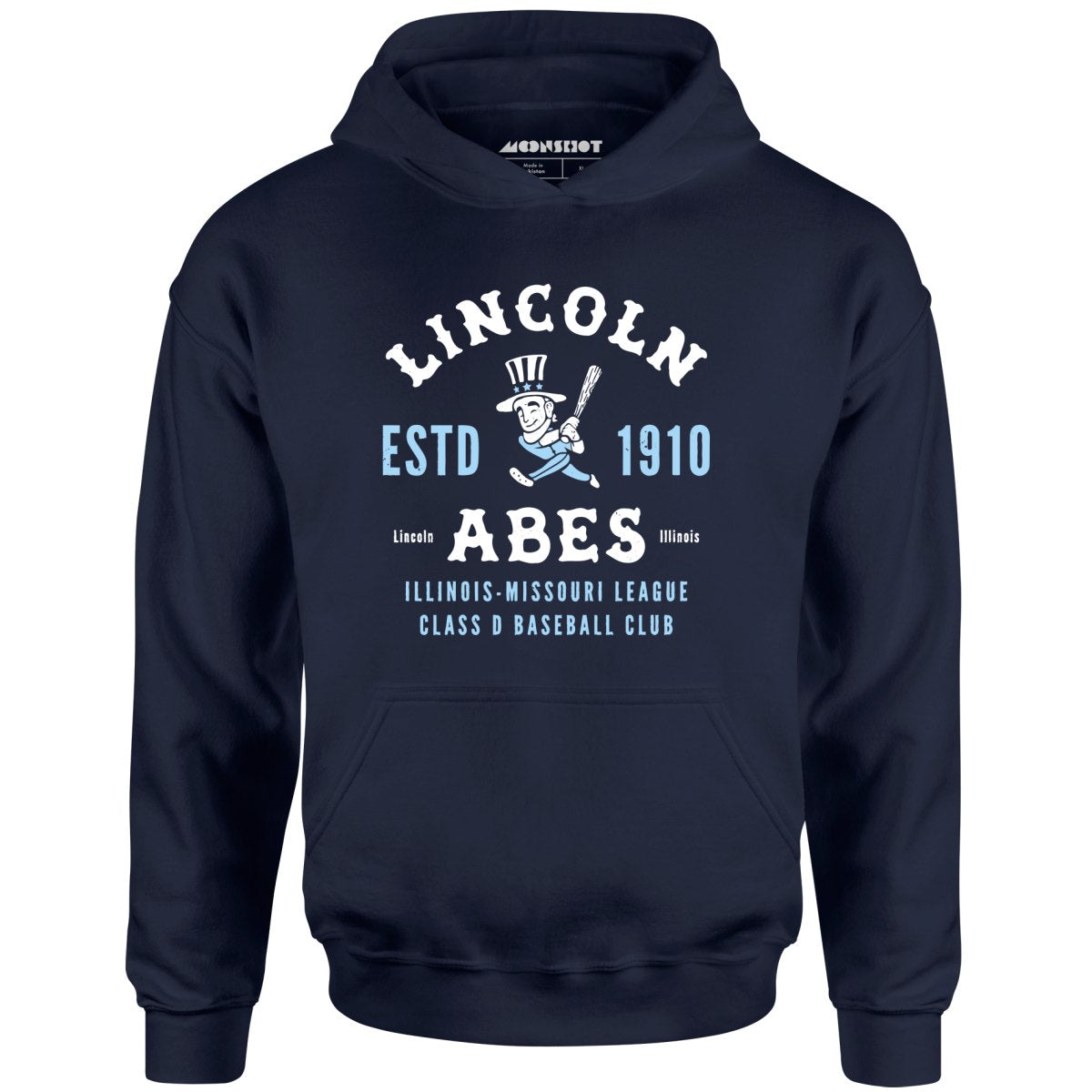 Lincoln Abes - Illinois - Vintage Defunct Baseball Teams - Unisex Hoodie