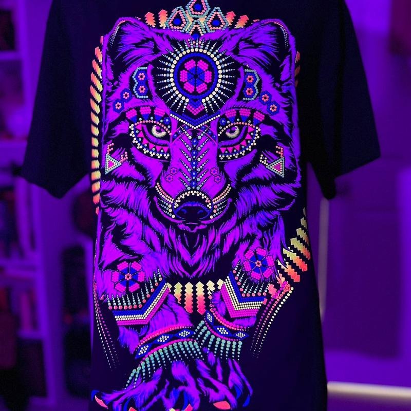 lobo blanco Cotton Black Casual T-Shirts, Hoodie, Sweatshirt | InkThreadWorks.com