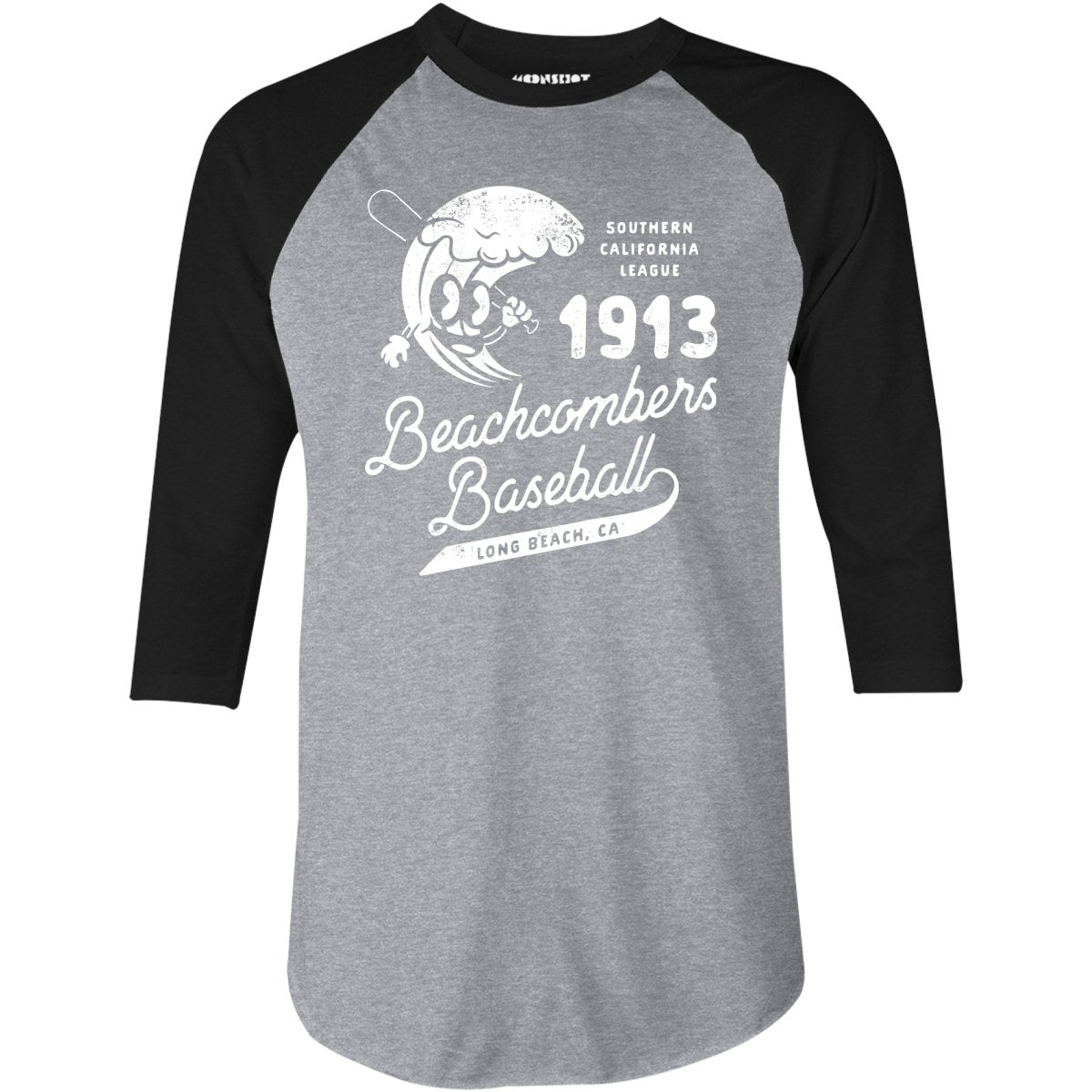 Long Beach Beachcombers - California - Vintage Defunct Baseball Teams - 3/4 Sleeve Raglan T-Shirt