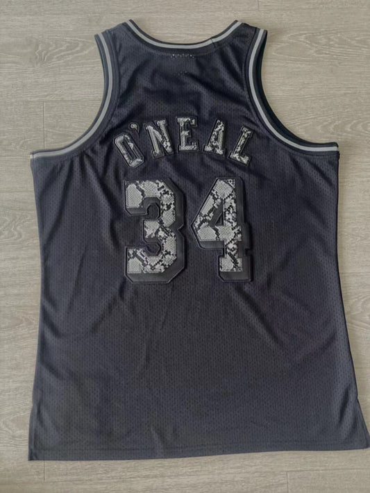 los angeles lakers leather snakeskin shaquille o'neal 1996-97 jersey Style 2