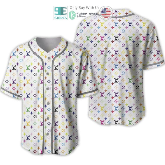 BEST Louis Vuittion Luxury Brand multicolor white Baseball Jersey