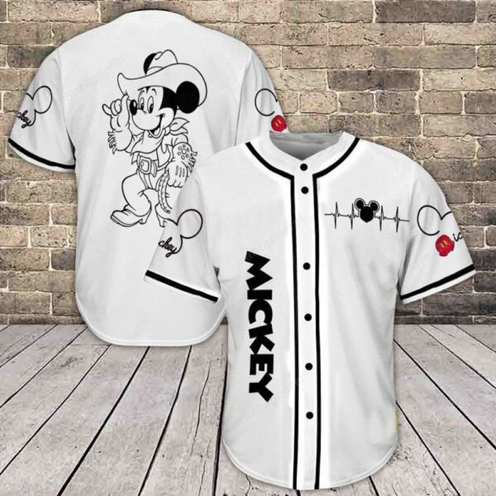 Love Mickey Mouse Cowboy Gift: Trendy Baseball Jersey for Mickey Fans & Lovers - Bafud