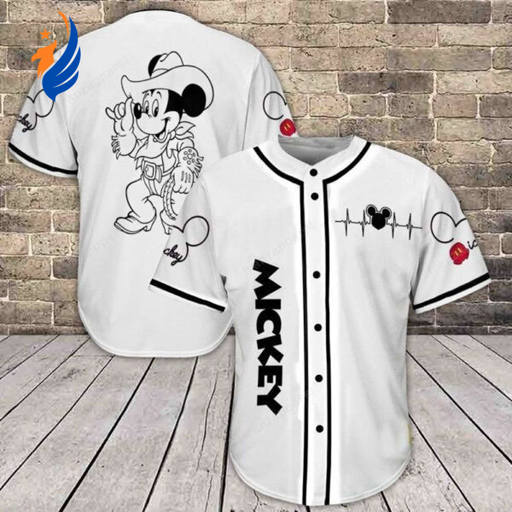 Love Mickey Mouse Cowboy Gift: Trendy Baseball Jersey for Mickey Fans & Lovers - Bafud