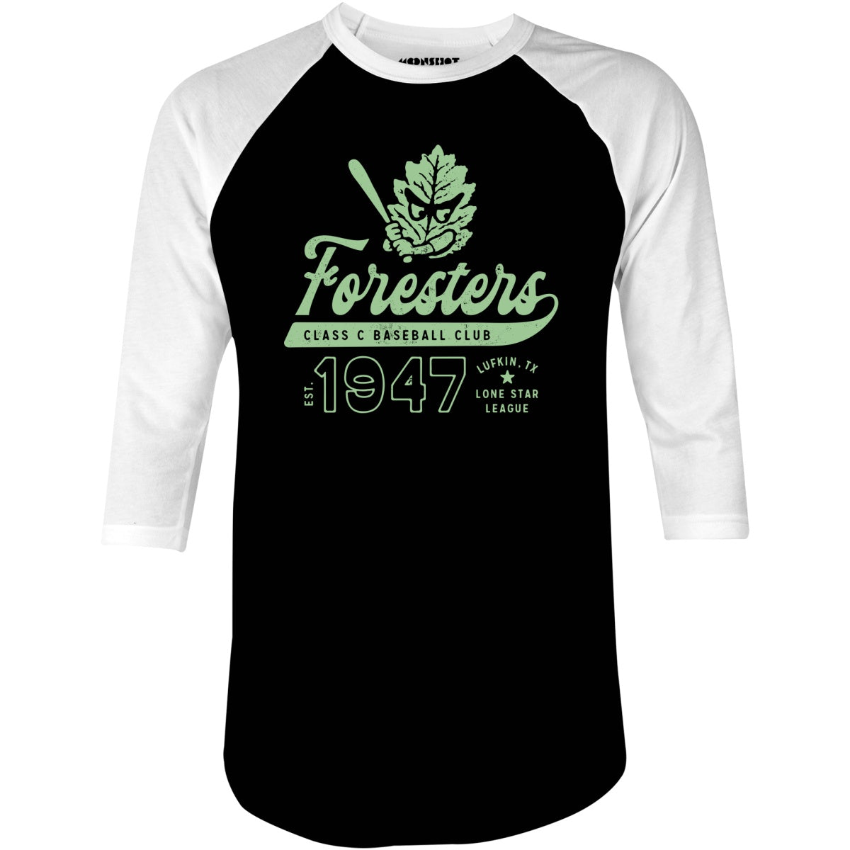 Lufkin Foresters - Texas - Vintage Defunct Baseball Teams - 3/4 Sleeve Raglan T-Shirt