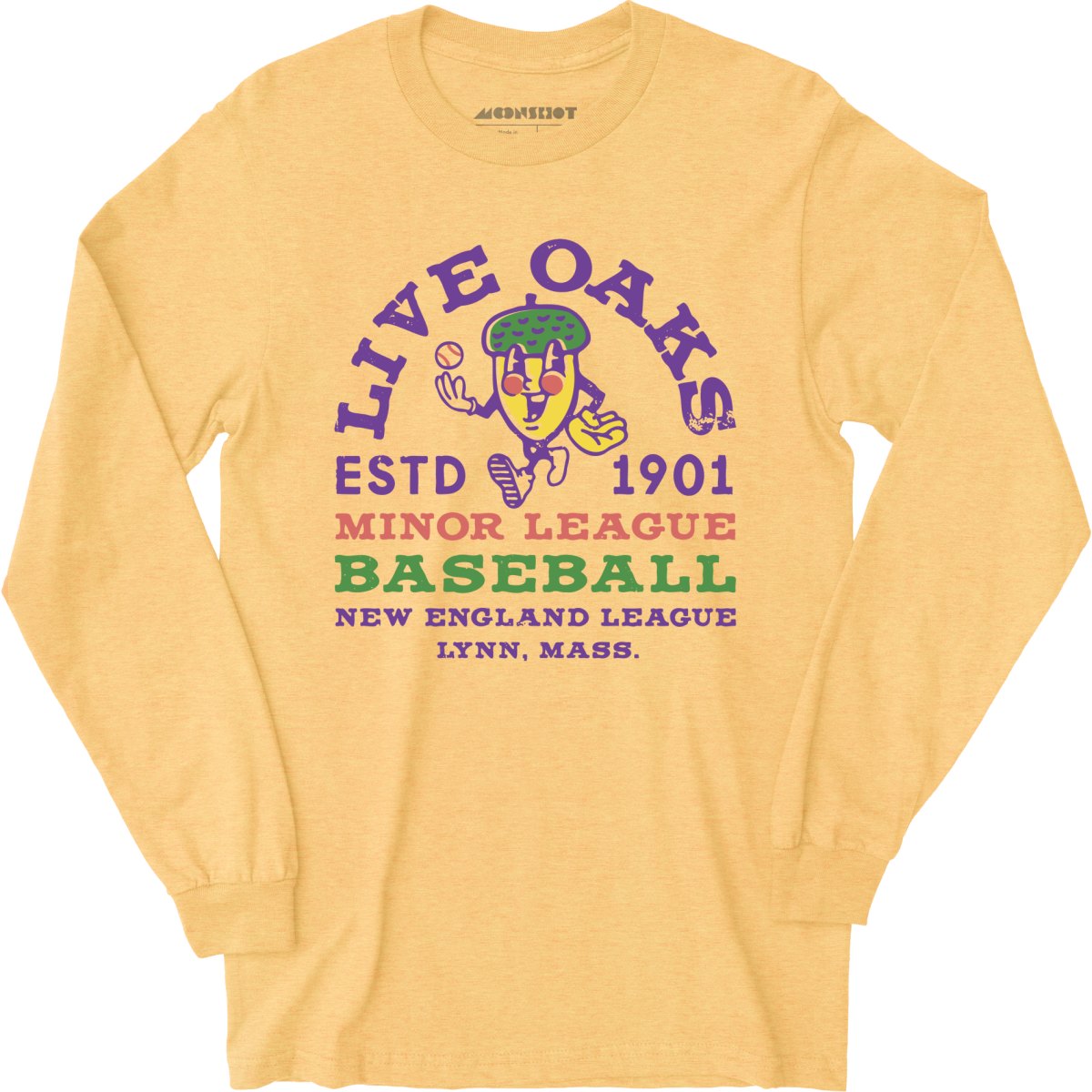 Lynn Live Oaks - Massachusetts - Vintage Defunct Baseball Teams - Long Sleeve T-Shirt
