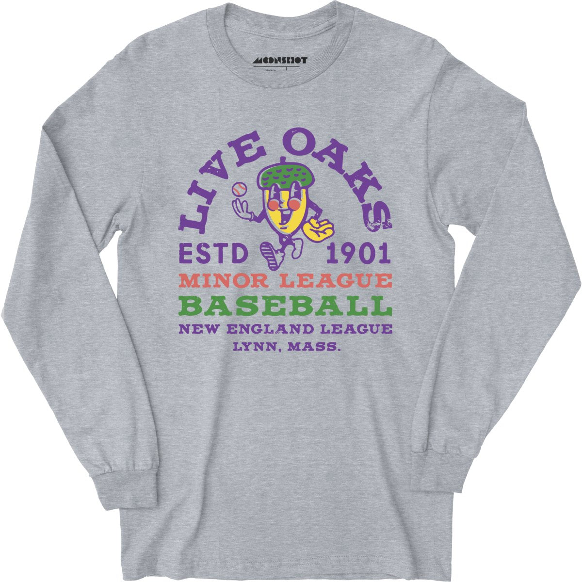 Lynn Live Oaks - Massachusetts - Vintage Defunct Baseball Teams - Long Sleeve T-Shirt