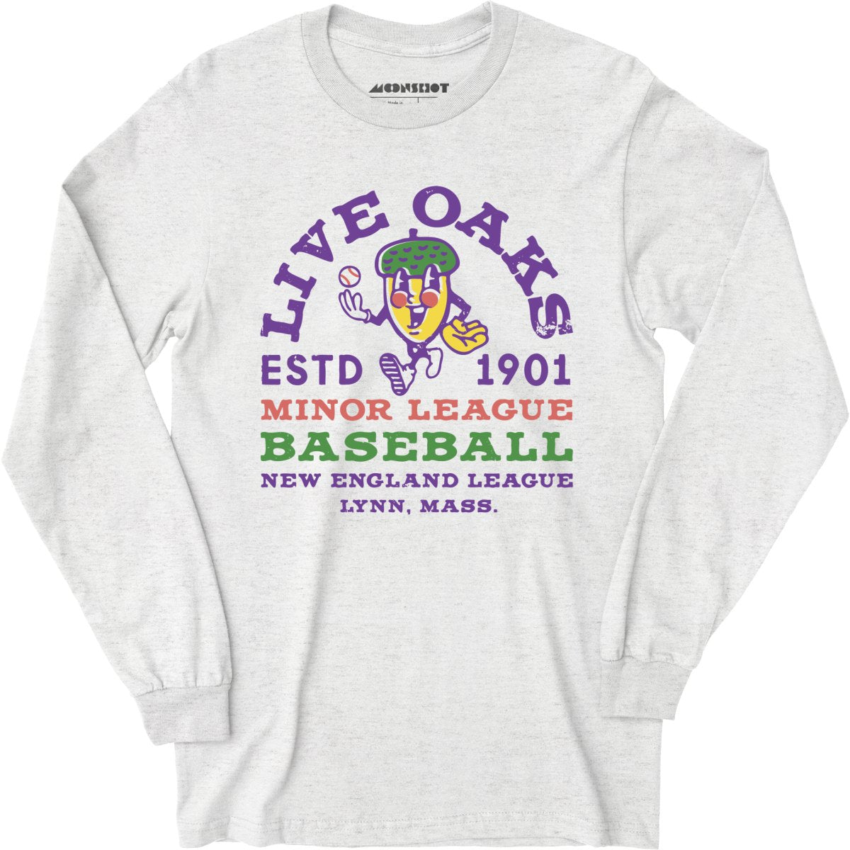 Lynn Live Oaks - Massachusetts - Vintage Defunct Baseball Teams - Long Sleeve T-Shirt
