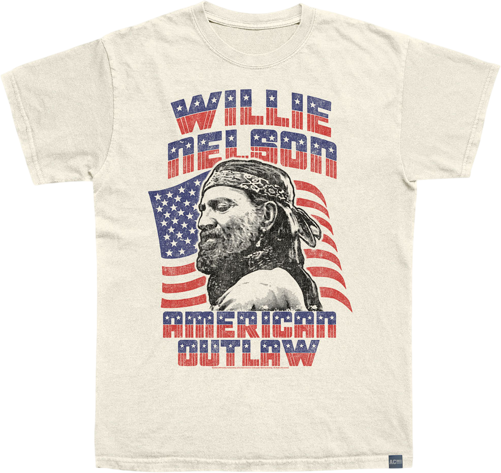 Made In USA American Outlaw Willie Nelson T-Shirt