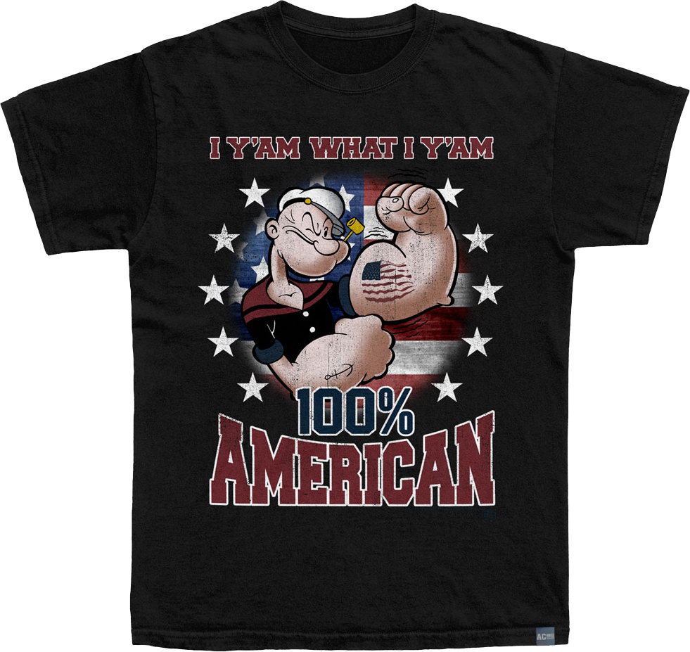 Made In USA Yam 100% American Popeye T-Shirt