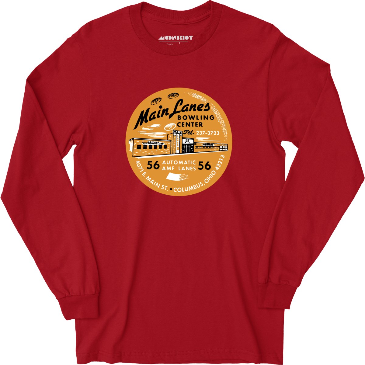 Main Lanes - Columbus Ohio - Vintage Bowling Alley - Long Sleeve T-Shirt