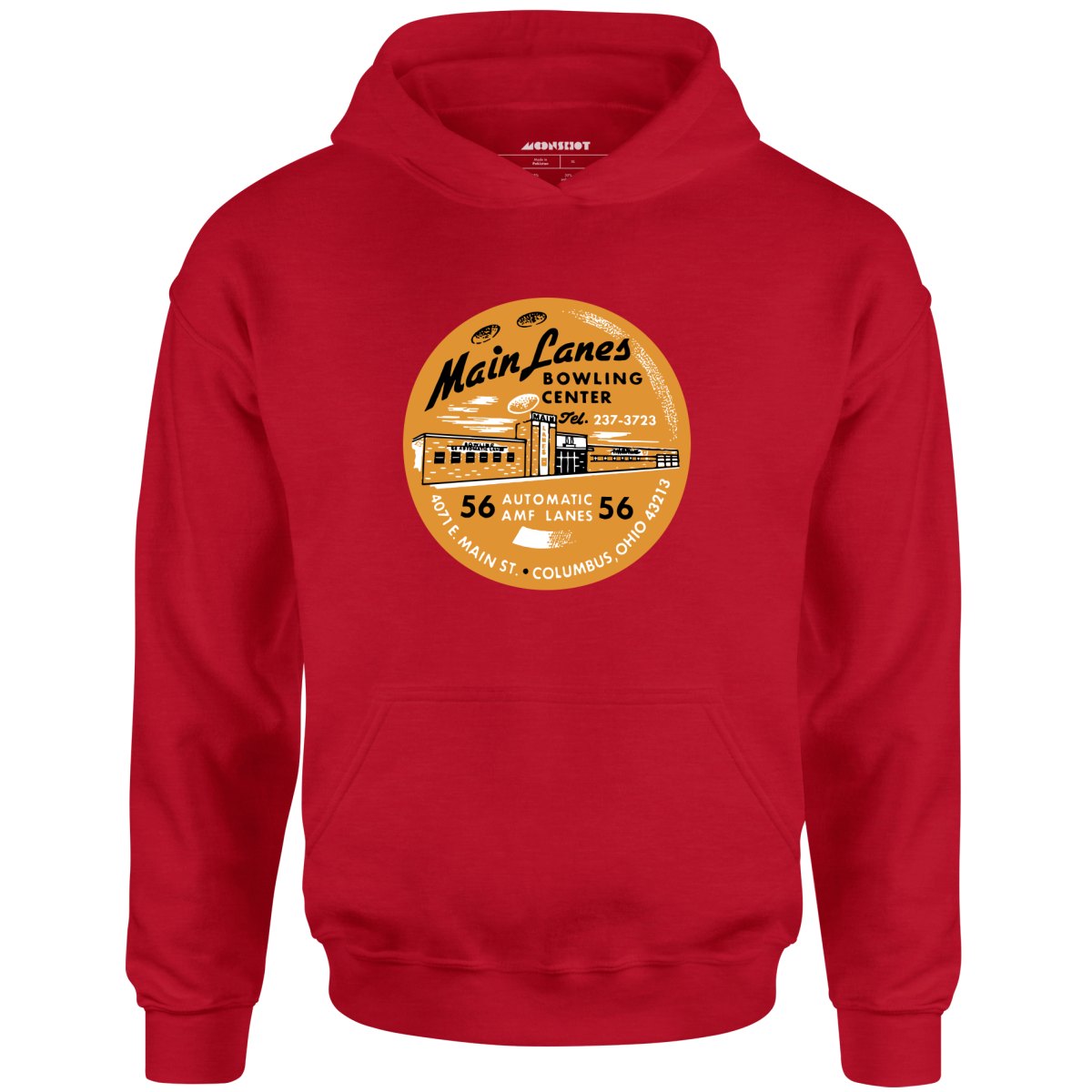Main Lanes - Columbus Ohio - Vintage Bowling Alley - Unisex Hoodie