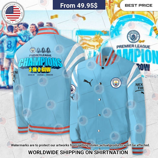 BEST Manchester City Premier League Champions Baseball Jackets