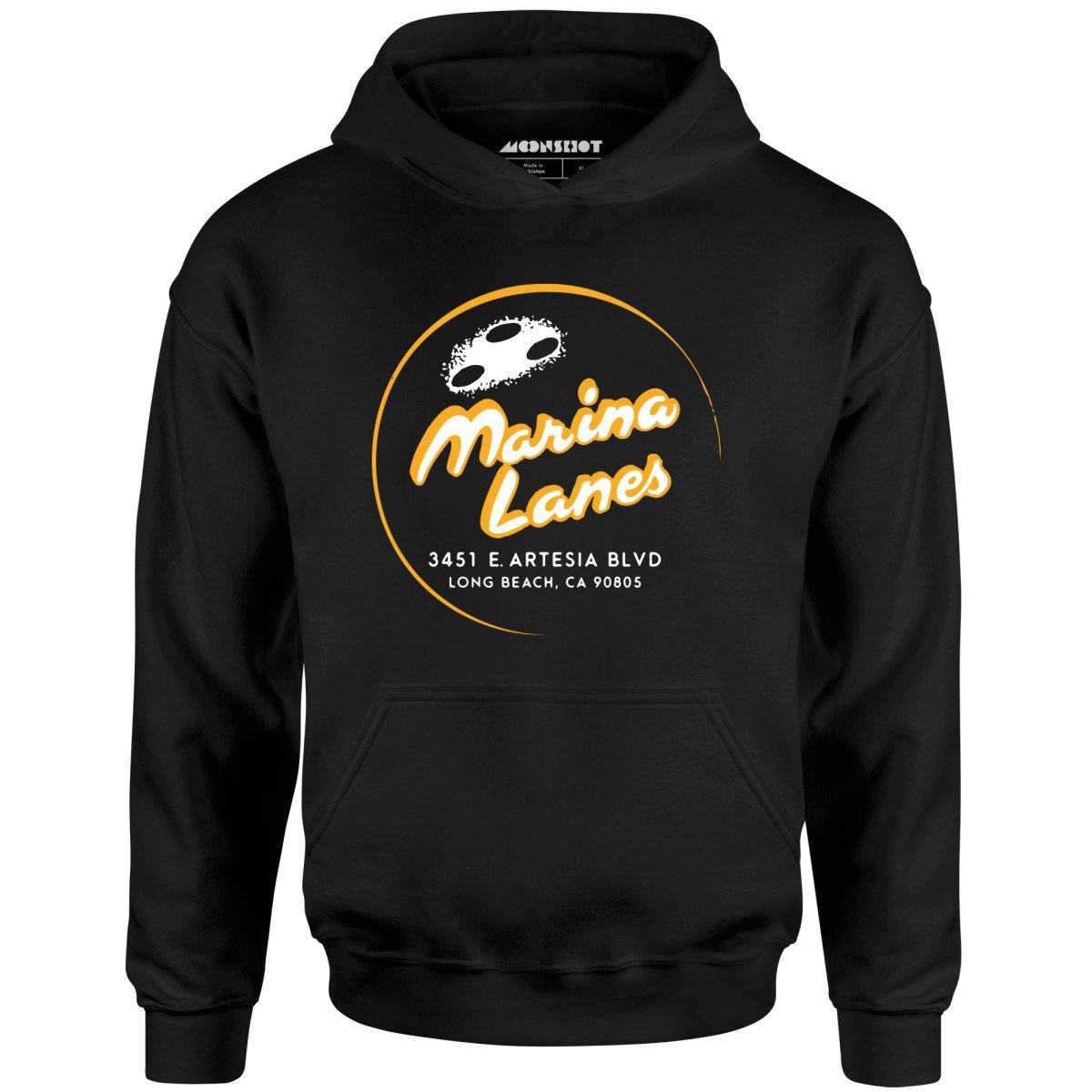 Marina Lanes - Long Beach, CA - Vintage Bowling Alley - Unisex Hoodie
