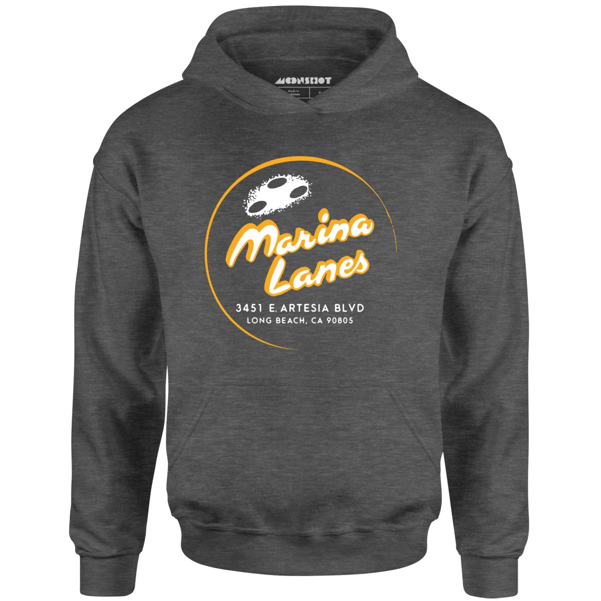 Marina Lanes - Long Beach, CA - Vintage Bowling Alley - Unisex Hoodie