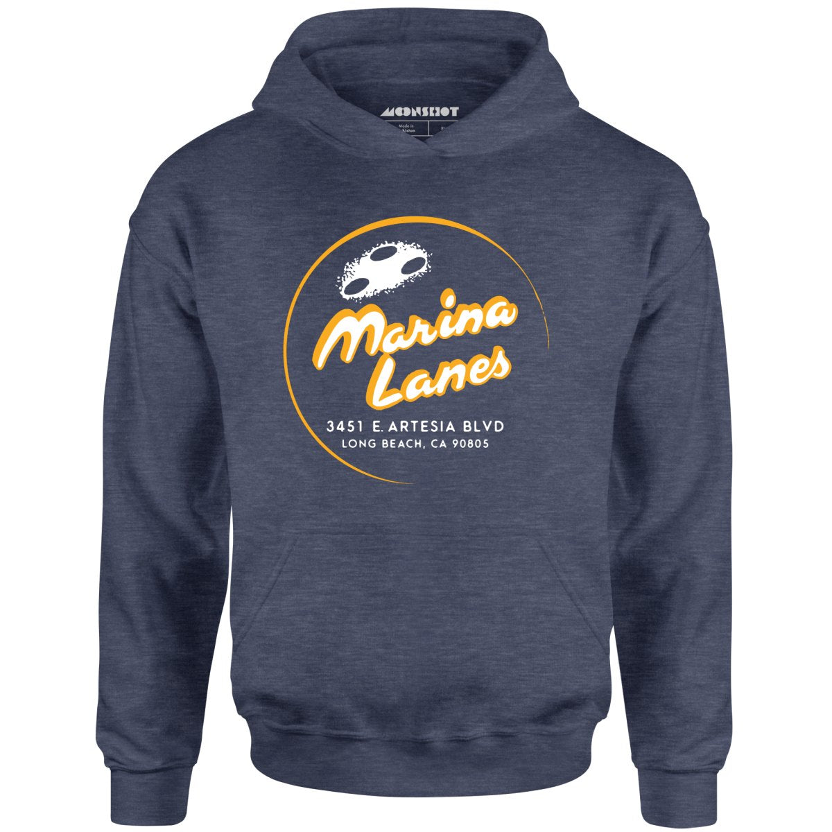 Marina Lanes - Long Beach, CA - Vintage Bowling Alley - Unisex Hoodie