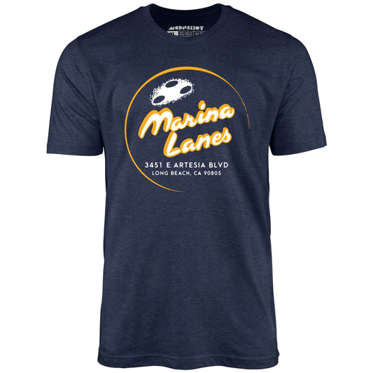 Marina Lanes - Long Beach, CA - Vintage Bowling Alley - Unisex T-Shirt