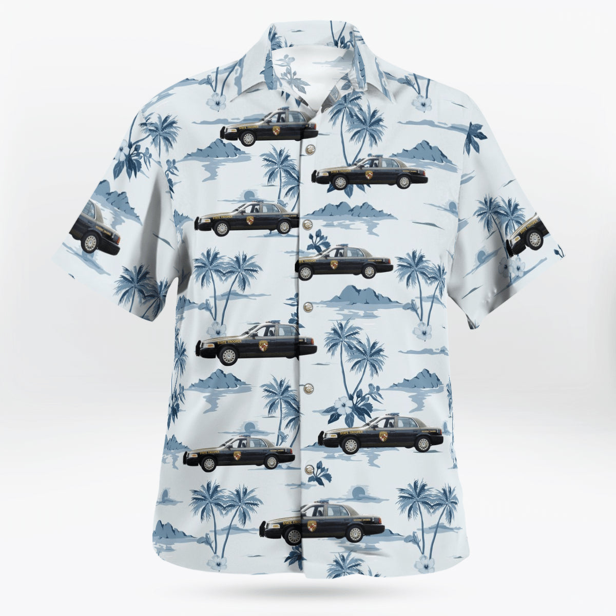 Maryland State Police 2005 Ford Police Interceptor Resident Trooper Hawaiian Shirt