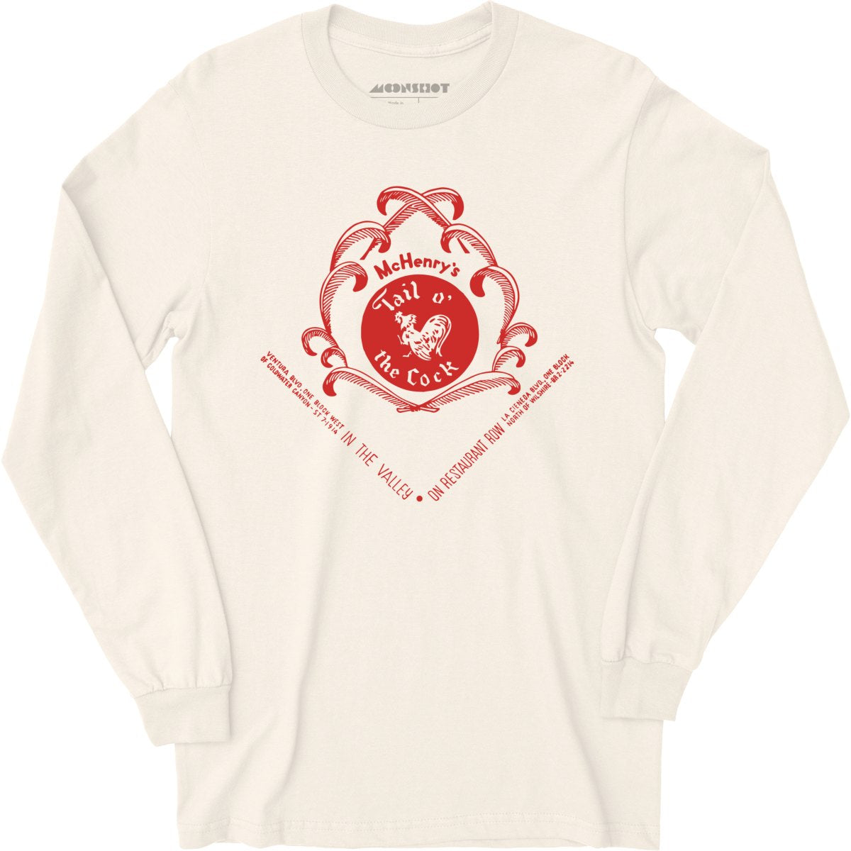 McHenry's Tail o' the Cock v2 - Los Angeles, CA - Vintage Restaurant - Long Sleeve T-Shirt