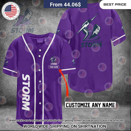 Melbourne Storm Custom Name Baseball Jersey