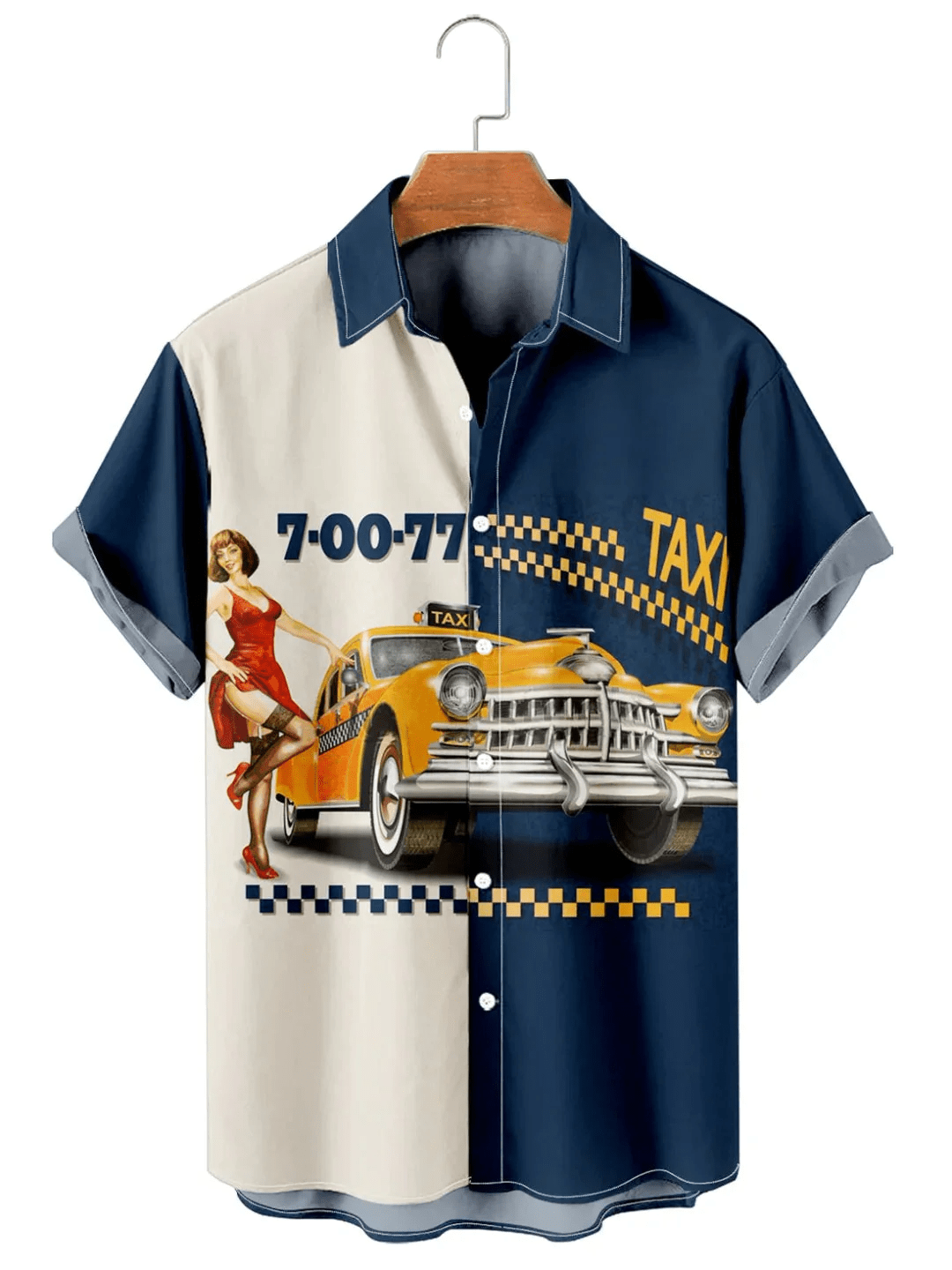 Men & Women's Retro Car Contrast Hawaiian Shirt