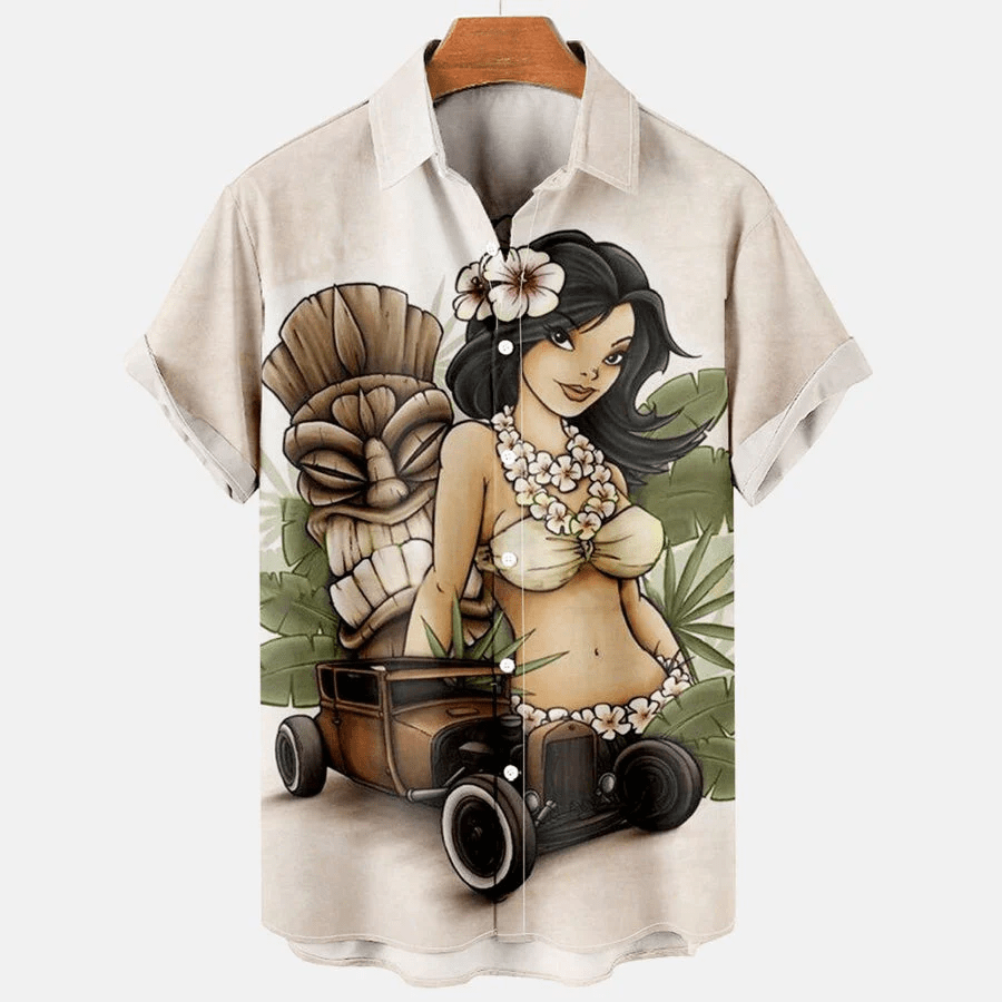 Men & Women's Vintage Beauty Car Hawaiian Shirt