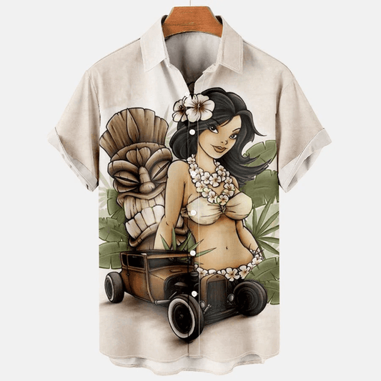Men & Women's Vintage Beauty Car Hawaiian Shirt