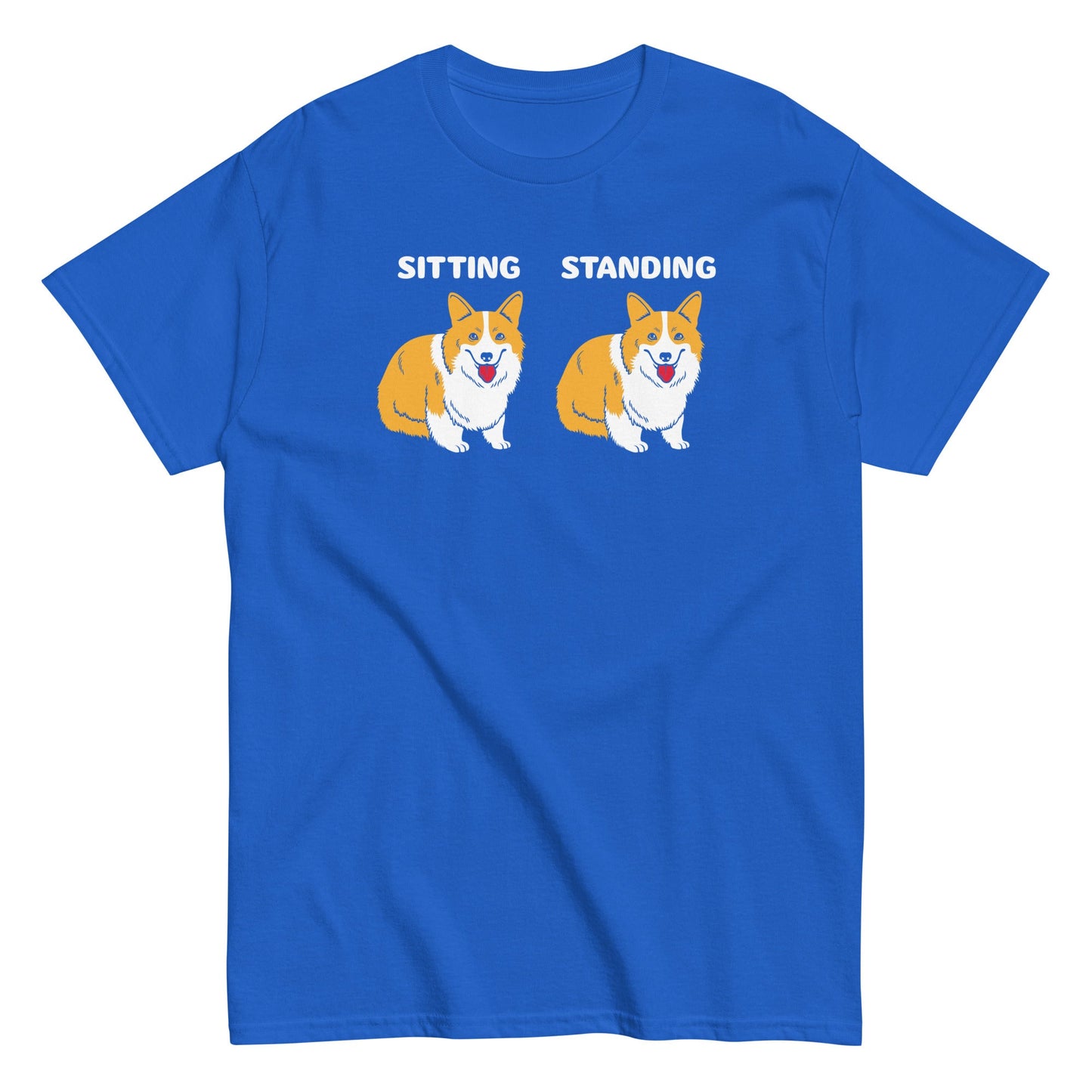 Corgi Sitting And Standing Men's Classic Tee