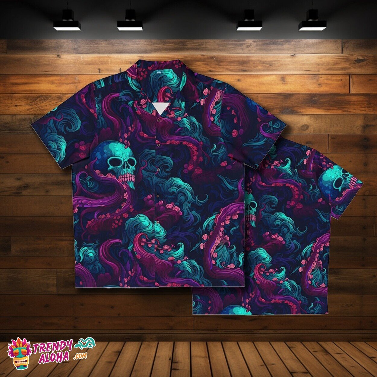 Men's Eldritch Horror Shadows at Sea Hawaiian Monster Aloha Shirt Spooky