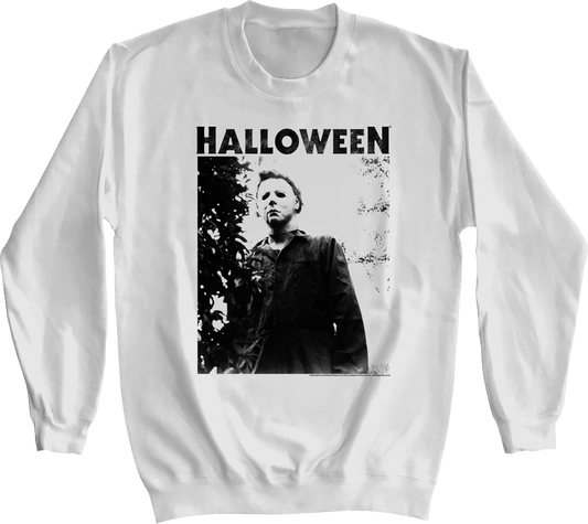 Michael Myers Black And White Photo Halloween Sweatshirt