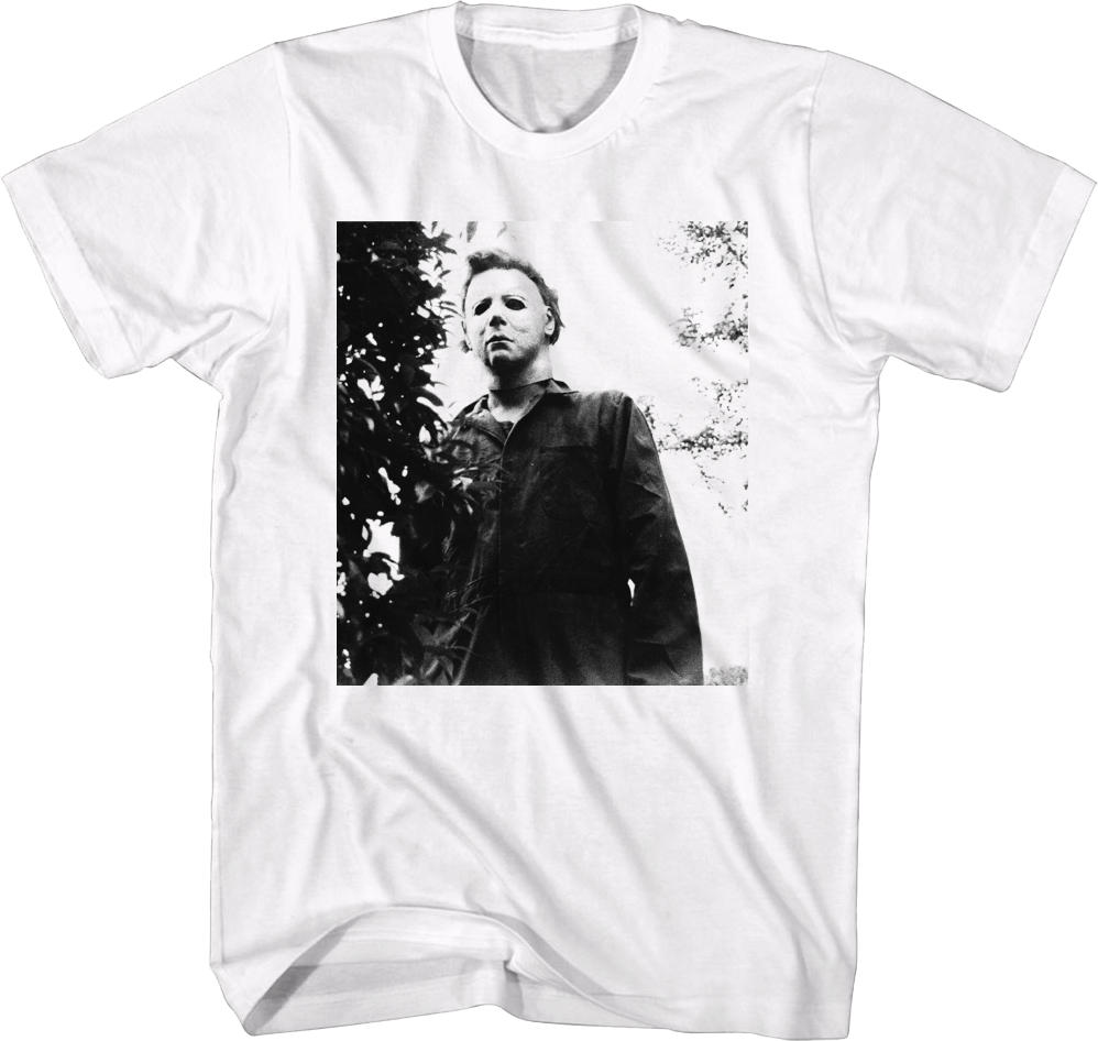 Michael Myers Black And White Photo Halloween T-Shirt