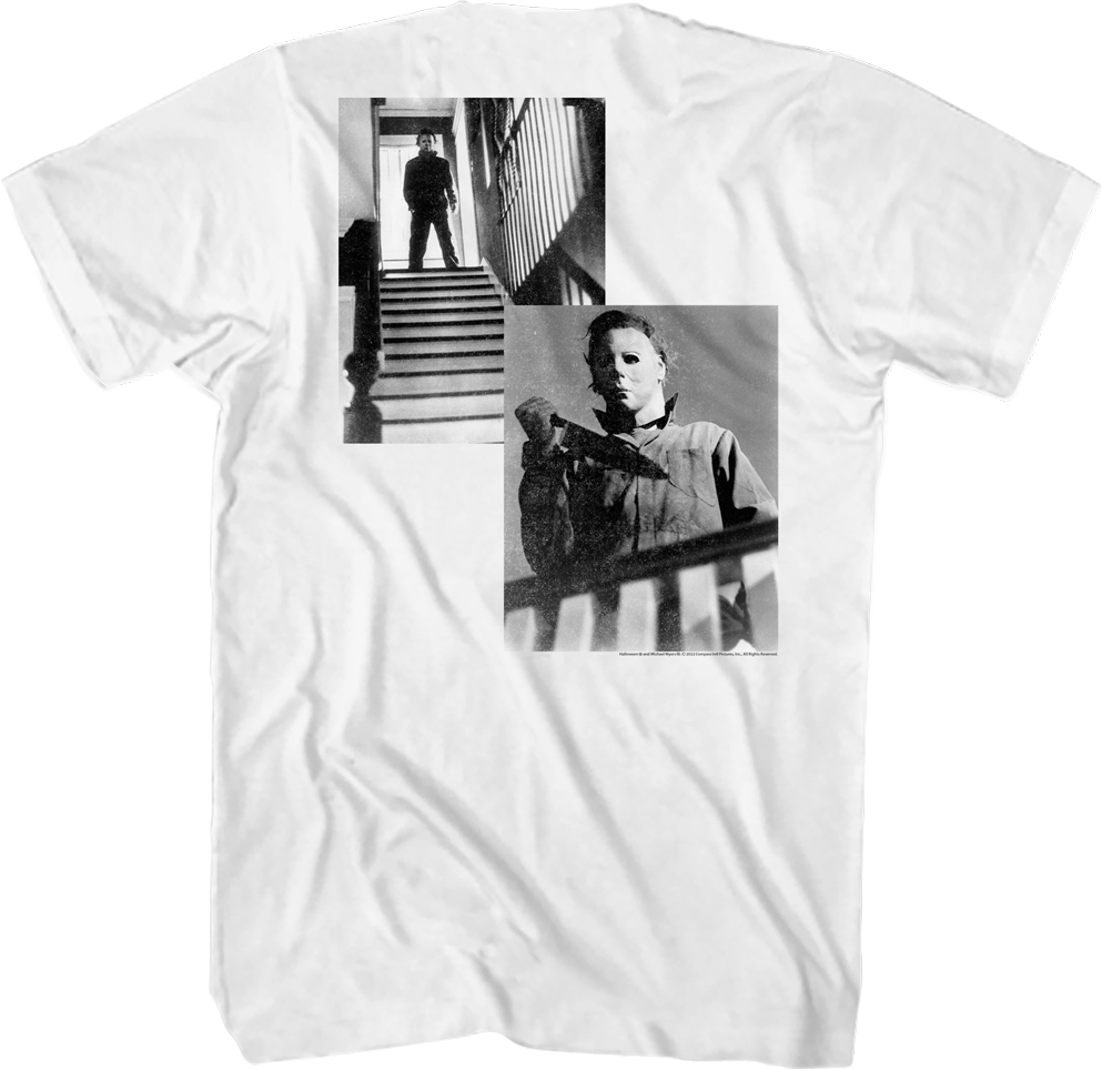 Michael Myers Staircase Photos Halloween T-Shirt