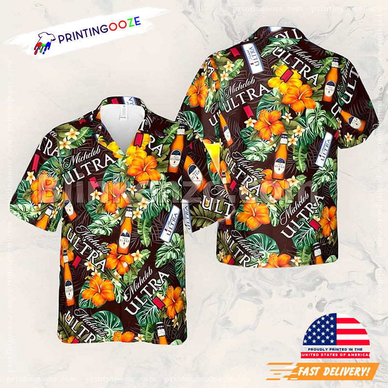 Michelob Ultra Gold Hawaiian Shirt
