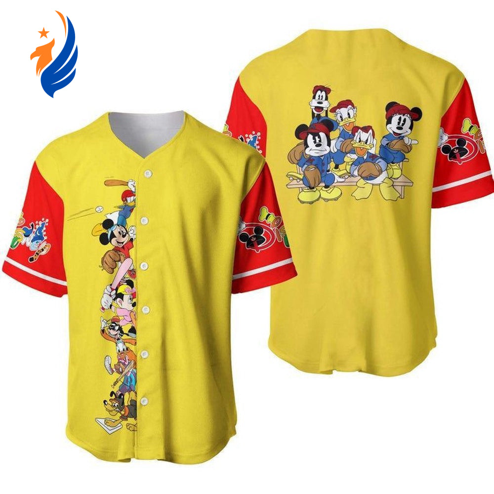 Disney Cartoon Baseball Jersey: Mickey Mouse & Pluto Gift for Disney Lovers - Bafud