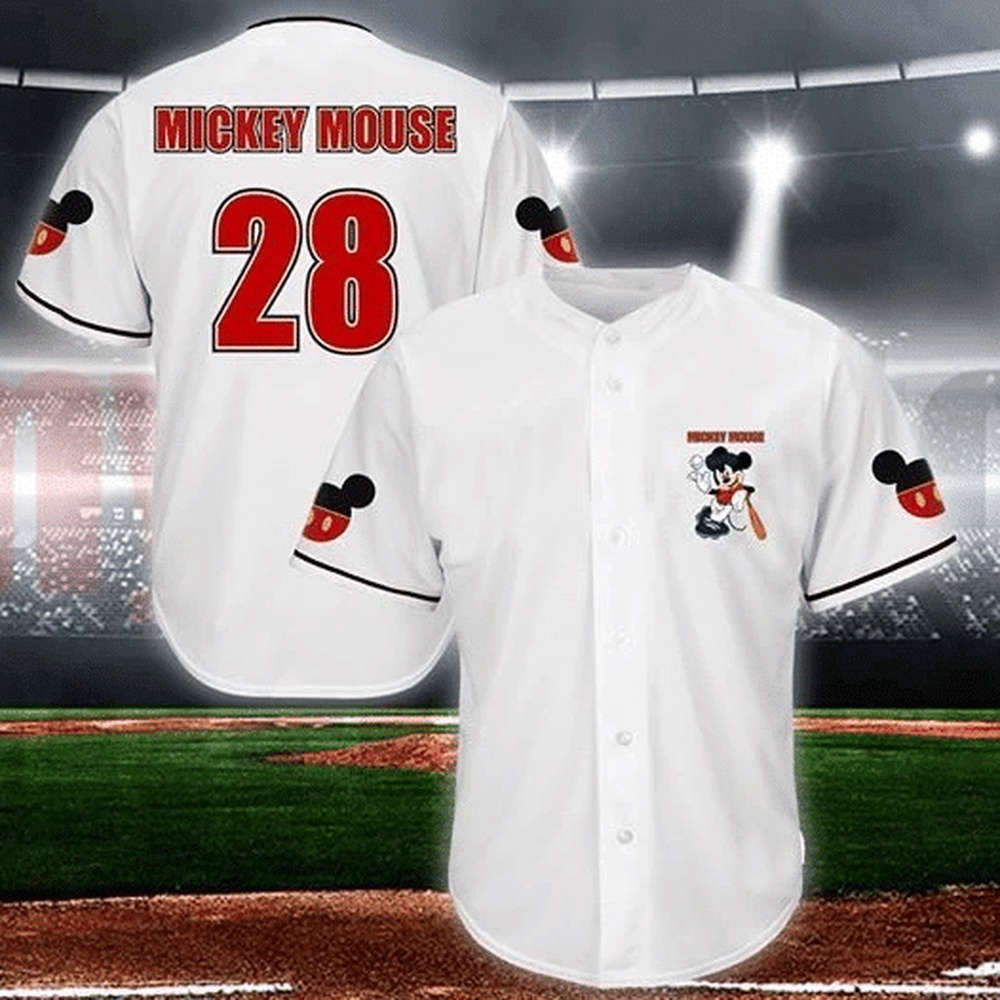 Disney Mickey Mouse Cartoon Lover Baseball Jersey - Playful & Stylish - Bafud