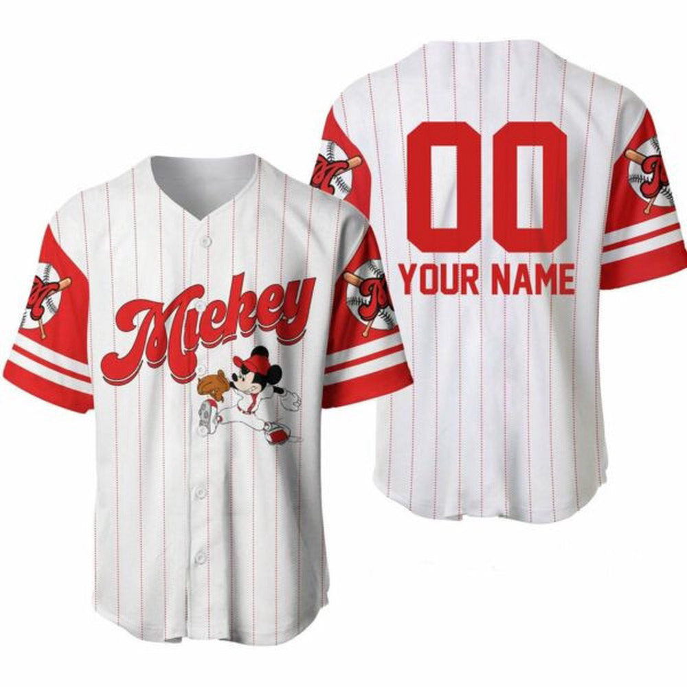 Mickey Mouse Disney Cartoon Personalized Baseball Jersey: Unique Gift for Disney Lovers - Bafud