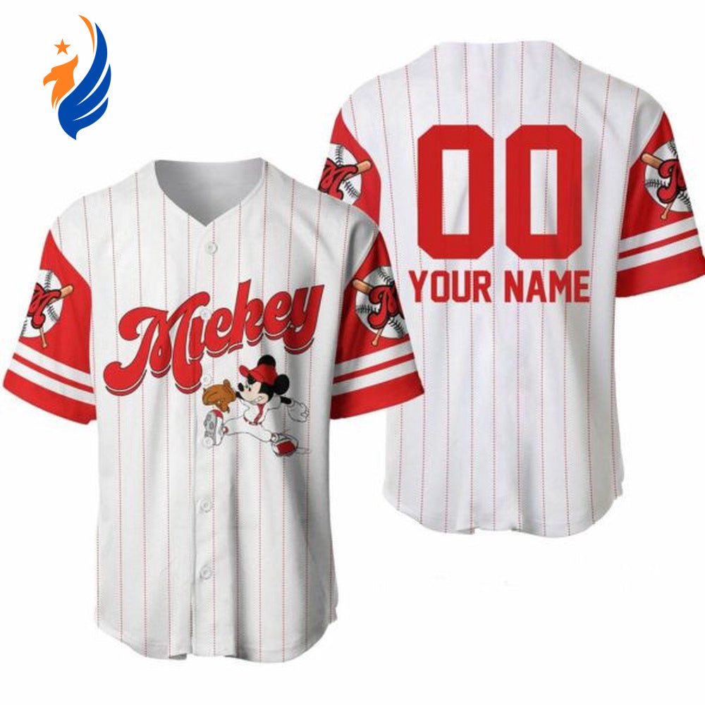 Mickey Mouse Disney Cartoon Personalized Baseball Jersey: Unique Gift for Disney Lovers - Bafud