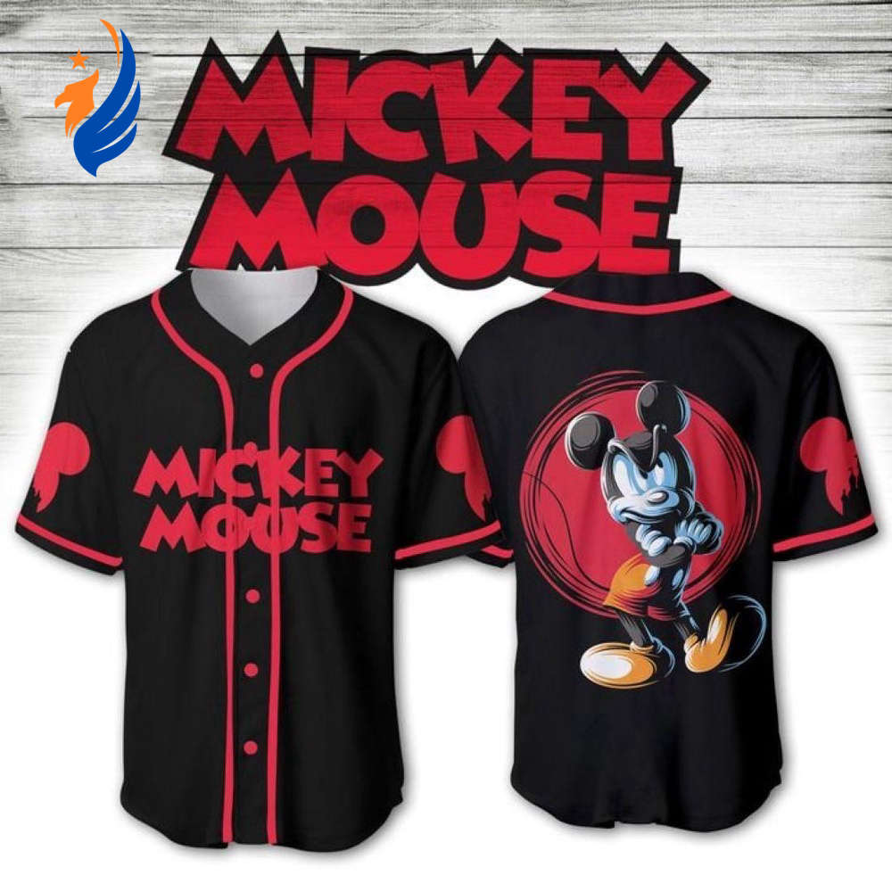 Disney Fan Gift: Grumpy Mickey Mouse Baseball Jersey Shirt - Perfect Mickey Mouse Apparel for Disney Enthusiasts! - Bafud