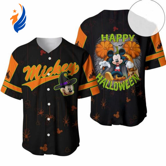 Mickey Mouse Halloween Baseball Jersey: Perfect Disney Gift for Lovers - Limited Edition - Bafud