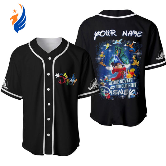 Disney Mickey Magic: Custom Baseball Jersey with Mickey Mouse Design - Never Too Old for Disney! - Bafud