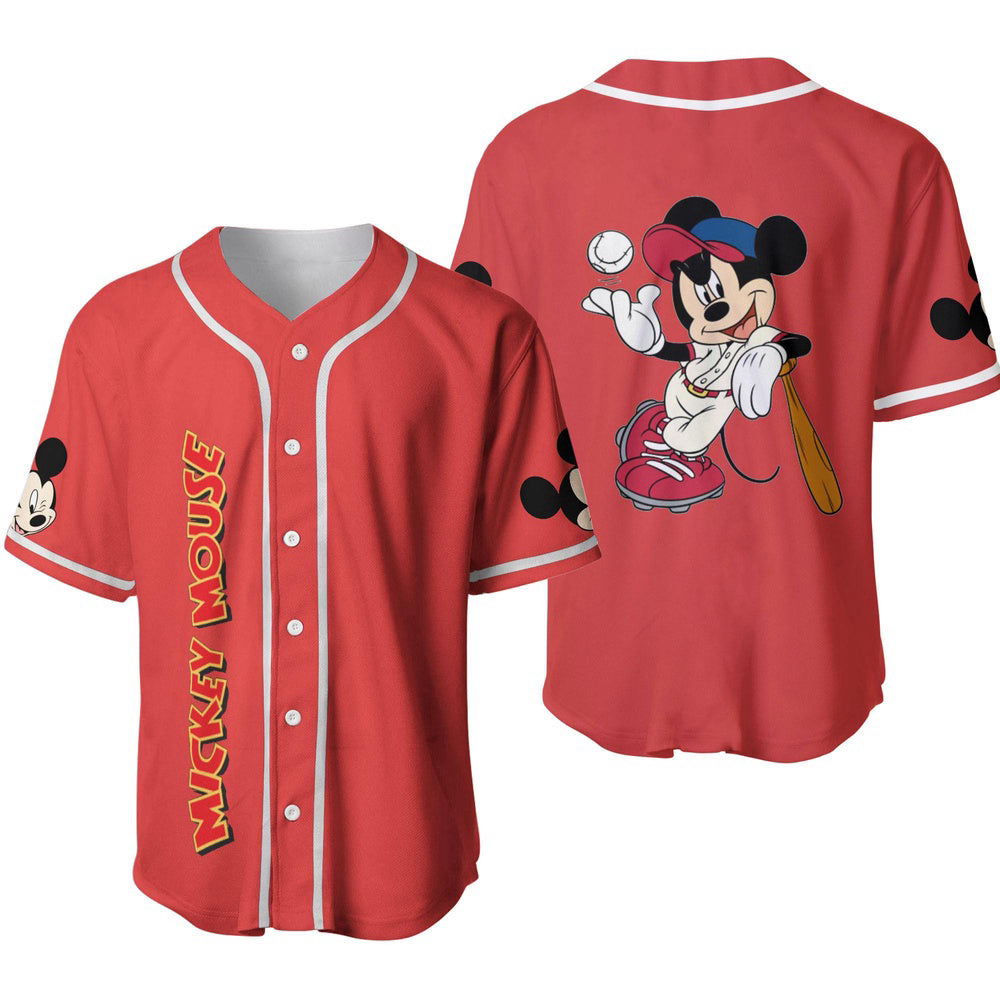 Mickey Mouse Fan Gift: Disney Baseball Jersey Shirt for Unisex Playful Disney Mickey Mouse Design - Bafud