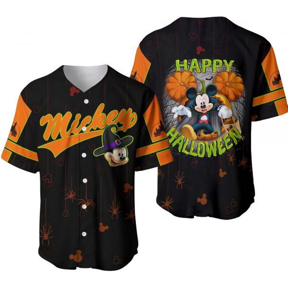 Mickey Mouse Happy Halloween Disney Cartoon Baseball Jersey - Perfect Gift for Lover Jersey - Bafud