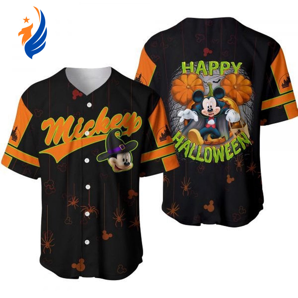 Mickey Mouse Happy Halloween Disney Cartoon Baseball Jersey - Perfect Gift for Lover Jersey - Bafud