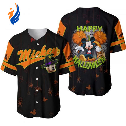 Mickey Mouse Happy Halloween Disney Cartoon Baseball Jersey - Perfect Gift for Lover Jersey - Bafud
