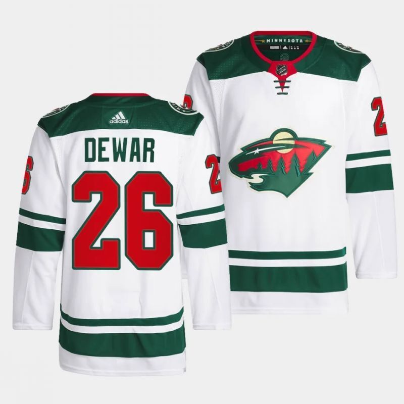 minnesota wild #26 connor dewar away white men jersey