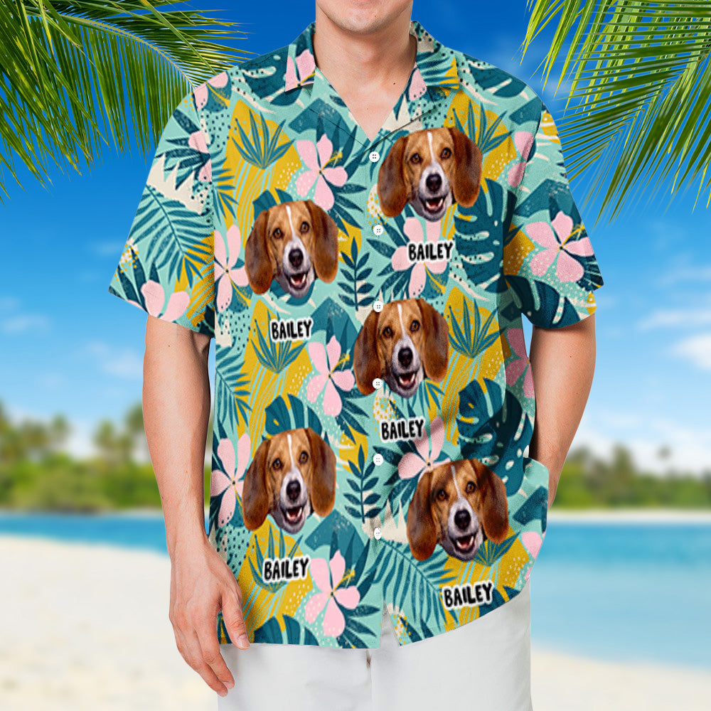 Tropical Flower Dog - Personalized Custom Hawaiian Shirt