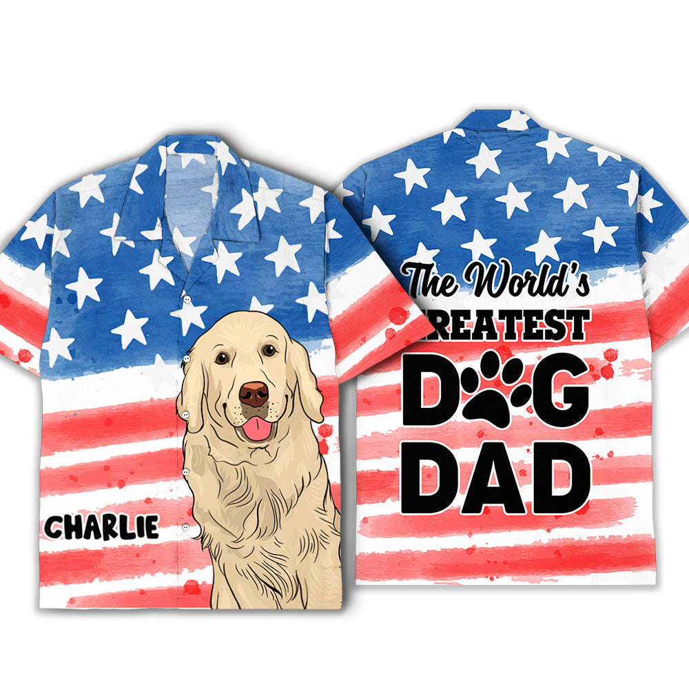 Greatest Dog Dad - Personalized Custom Hawaiian Shirt