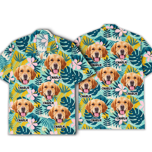 Tropical Flower Dog - Personalized Custom Hawaiian Shirt