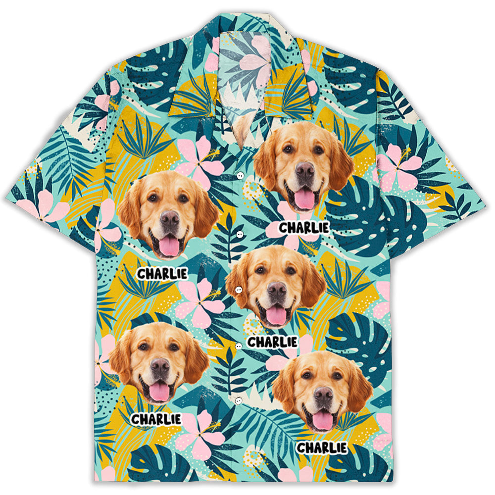 Tropical Flower Dog - Personalized Custom Hawaiian Shirt